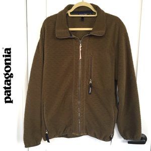 Patagonia Zip Front Olive Green Fleece Jacket XL